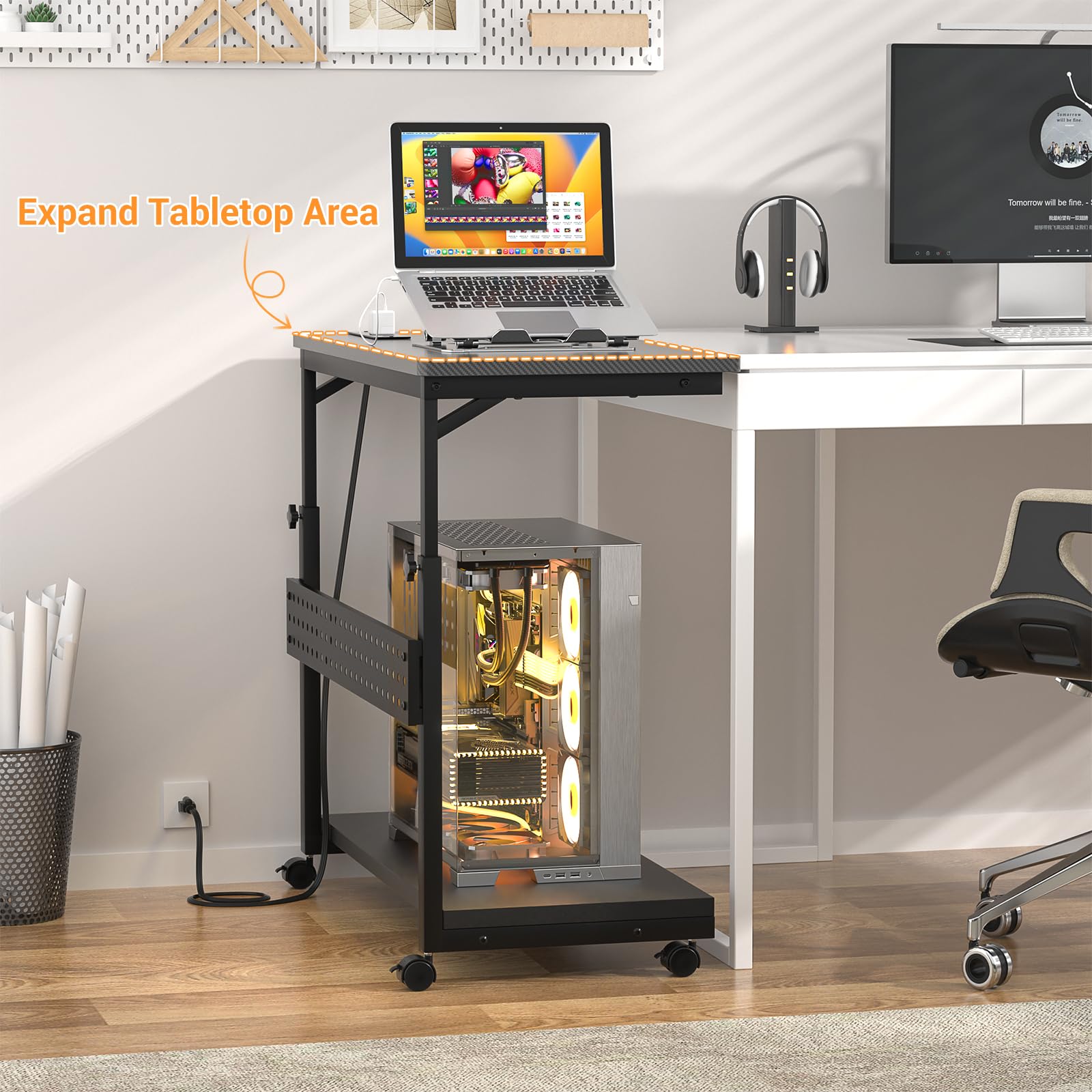 Besiost Computer Tower Stand with Power