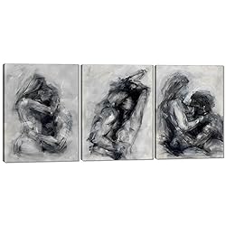 3 Pieces Black and White Sexy Wall Art Sexy Couples
