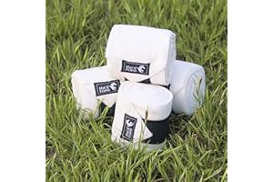 HackFond Horse Polo Leg Wraps, 10' Long Fleece Polo Wraps for Horses Set of 4, Horse Leg Bandages Stable Supplies Equestrian Boots Horse Leg Protection Pearl White