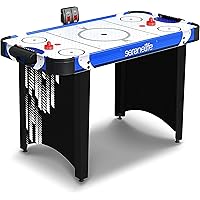 SereneLife Powered Air Hockey Table, 48” Full Size Sports Arcade Games, w/Complete Accessories, Digital LED Scoreboard, Built