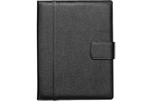 Maruse Italian Leather Executive Padfolio, Folder Organizer with Magnetic Closure and Writing Pad, Handmade in Italy, Black