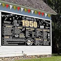 Eiurteao Large 75th Birthday Banner Backdrop