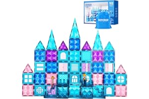 BENOKER 102PCS Ice Castle Magnetic Tiles, 3D Building Blocks STEM Educational Kids Toys for Pretend Play, 3 4 5 6 7 8 Year Old Birthday Gifts for Boys and Girls, Preschool Learning Toys for Christmas