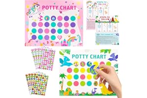Potty Training Chart for Toddler 30 PCS 2 Fun Styles Potty Sticker Chart for Toddlers Girls Boys Rainforest Dinosaurs Pink Un