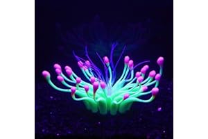 Bluecoco Soft Silica Gel Moves Naturally with Water Flow, Aquarium Decorations Glow in The Dark, Glowing Coral Ornaments for Fish Tank Decorations (Green, Equinox)