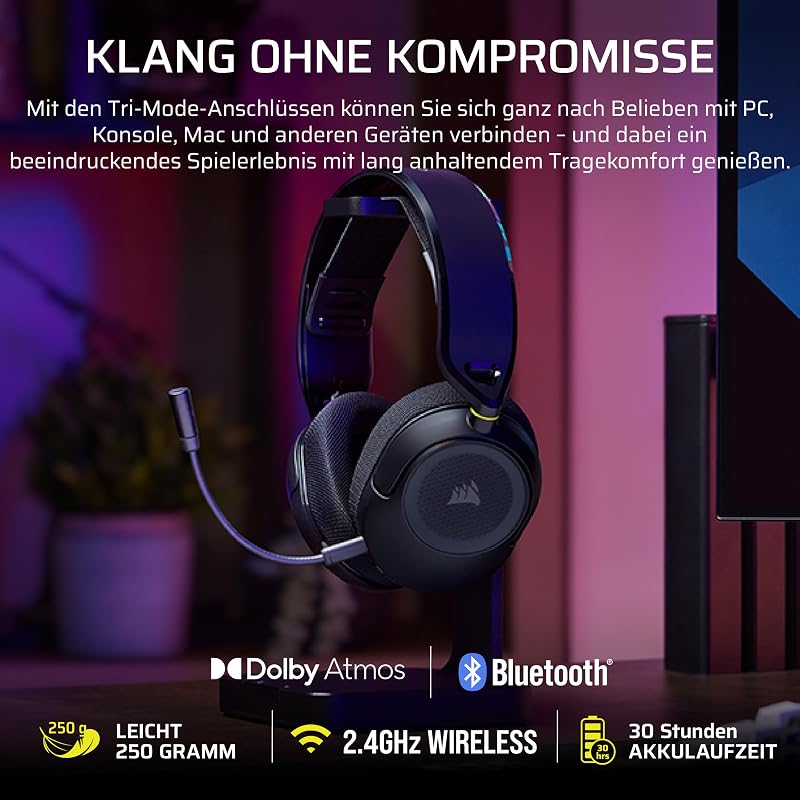 HS35 v3 Wireless Gaming-Headset mit Mikrofon – Schwarz