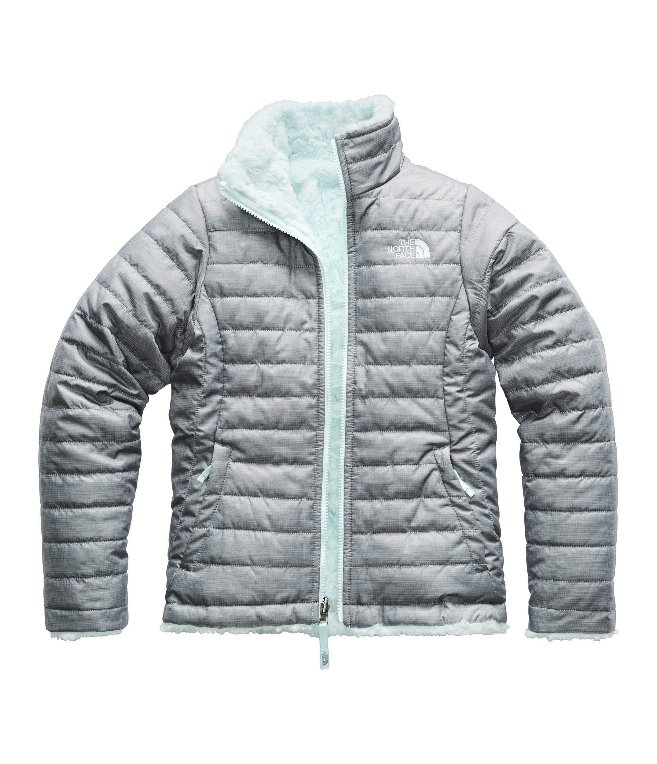 The North Face Girl's Reversible Mossbud Swirl Jacket TNF Medium Grey