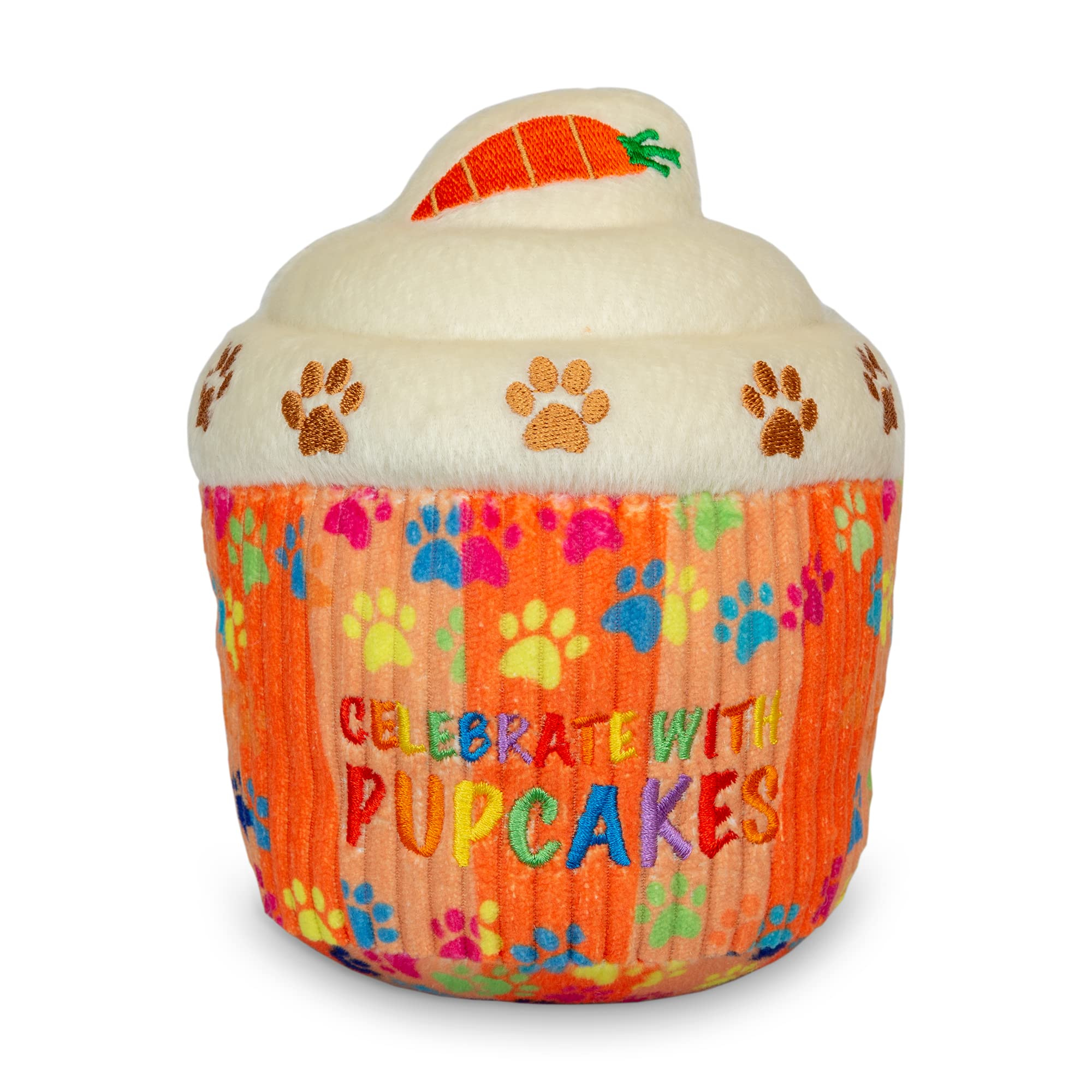 YipNPlay Pupcakes – Plush Toys for Dogs in a Variety of Fun Cupcake Designs and Styles Made from Soft Materials, Including Corduroy, with Built-in Squeaker and Embroidering for Playtime and Comfort