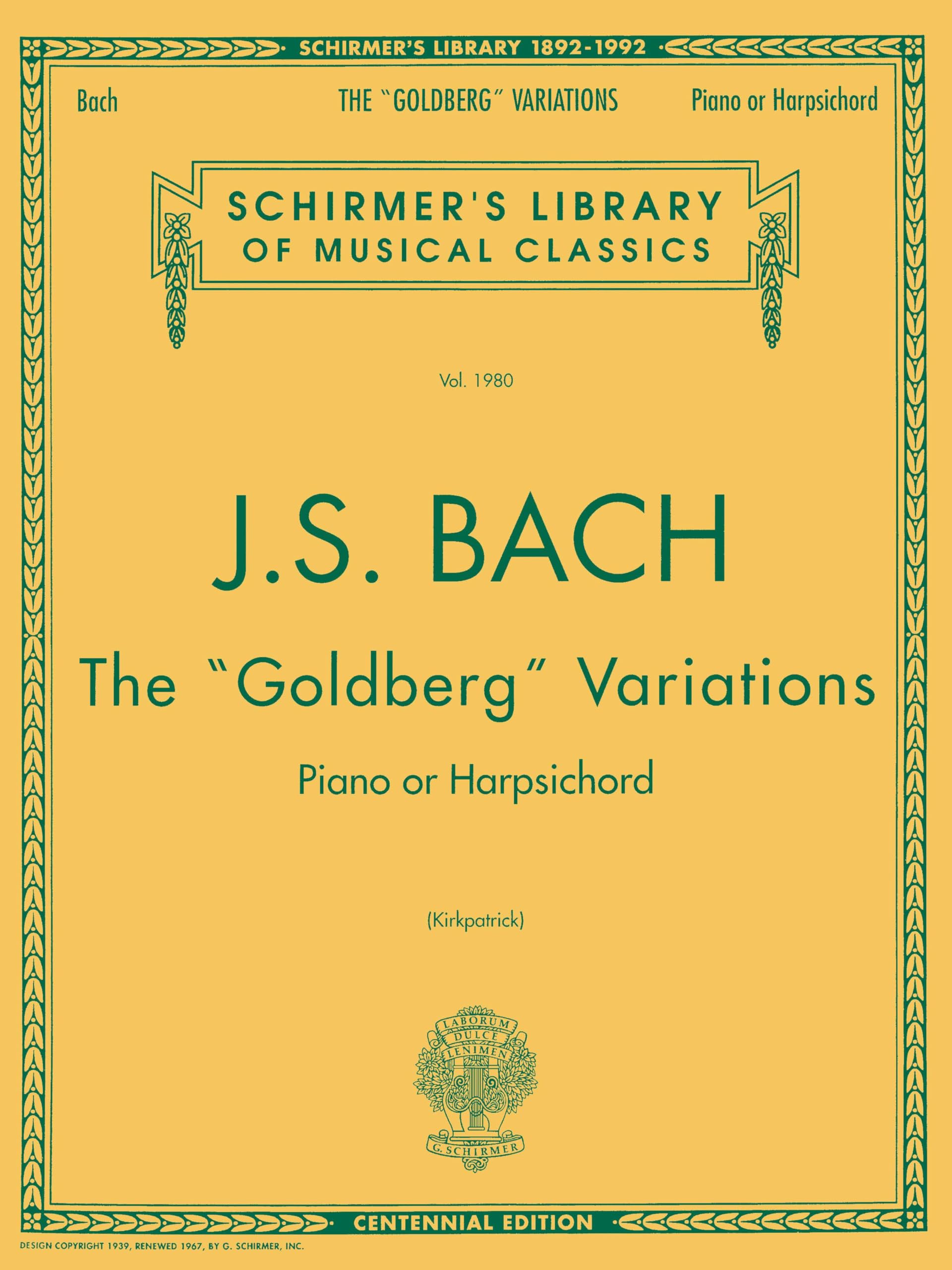 The Goldberg Variations Pf: 1980 (Schirmer's Library of Musical Classics)