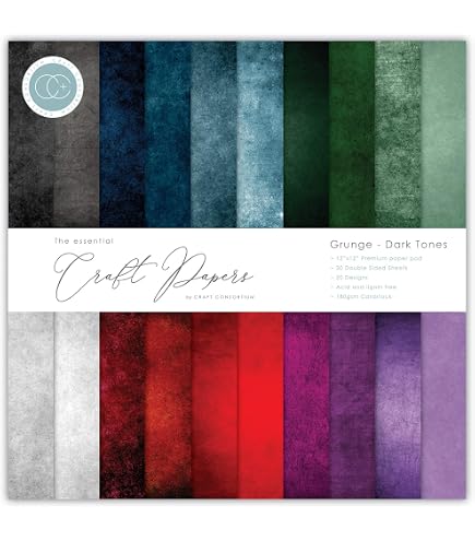 Craft Consortium Doppelseitiger Papierblock 12x12 Zoll – 30 Blätter In 20 Monochrome Designs, Perfekt Für Scrapbooking & Bastelprojekte
