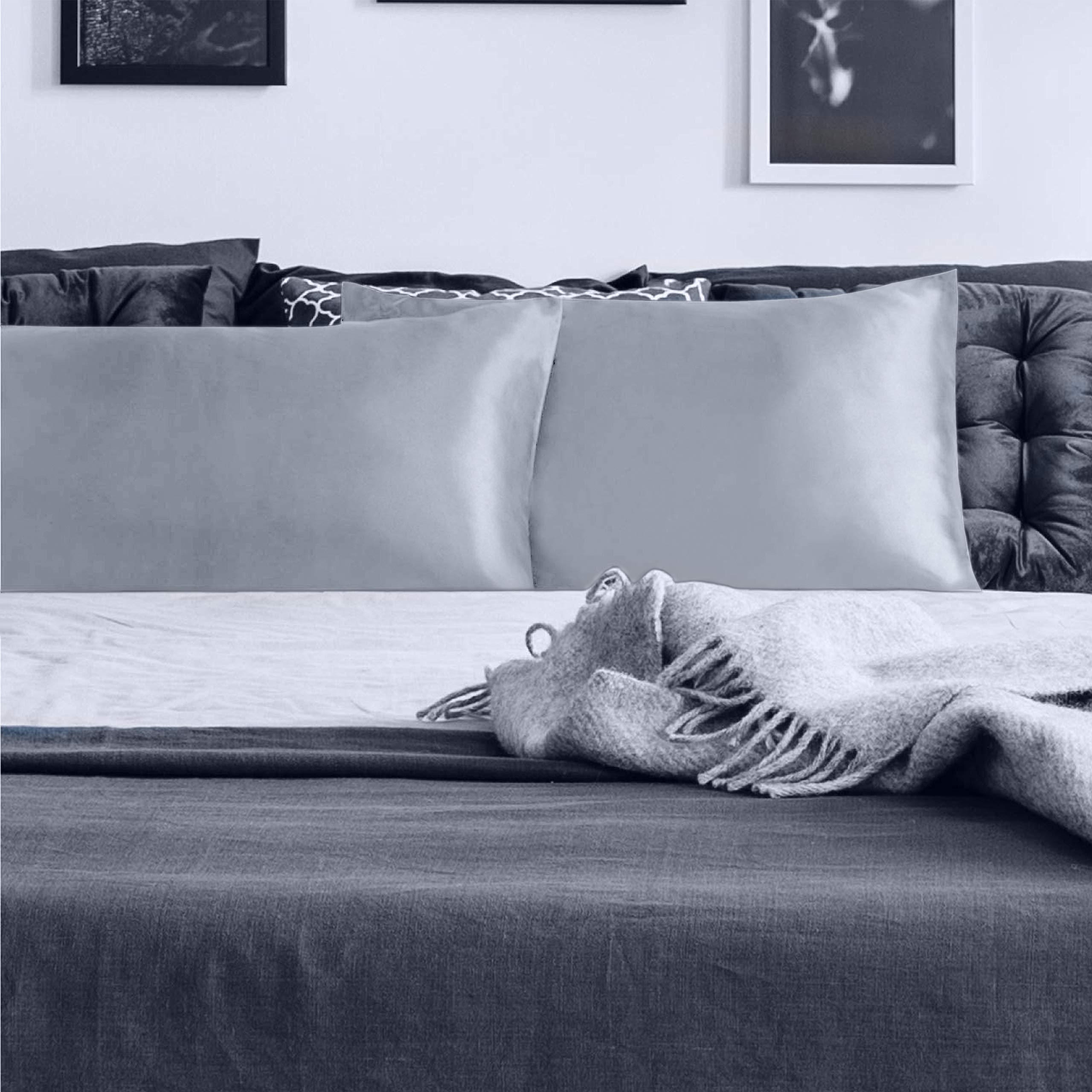 ZHOUBIN Soft-Silky Natural Silk Pillowcases with Both Sides Luxurious 25 Momme Silk and Hidden Zippered for Hair and Skin(1 Pack,20×30\