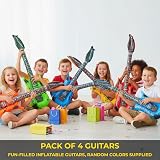 SHATCHI 4 Pcs 90cm Inflatable Guitar Toy Assorted Kids Adults Rockstar Fancy view 5
