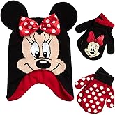Disney Girls Minnie Mouse and Vampirina Winter Hat and 2 Pair Mitten or Glove Set (Toddler/Little Girl)