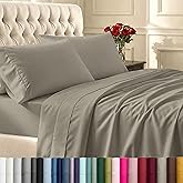 California Design Den Queen Sheet Set - Soft 400 Thread Count Sateen, Natural 100% Cotton Sheets for Queen Size Bed, Deep Pockets for a Snug Fit, Durable Bedding - Taupe