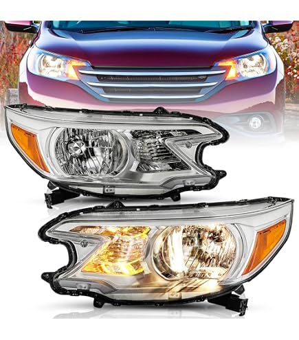Black Amber Corner Headlights Assembly Pair For 2012-2014 Honda CR-V - DOT/SAE Certified