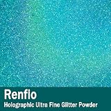 Renfio Holographic Glitter Powder 60g Blue Ultra Fine Resin Flakes 1/128" view 2
