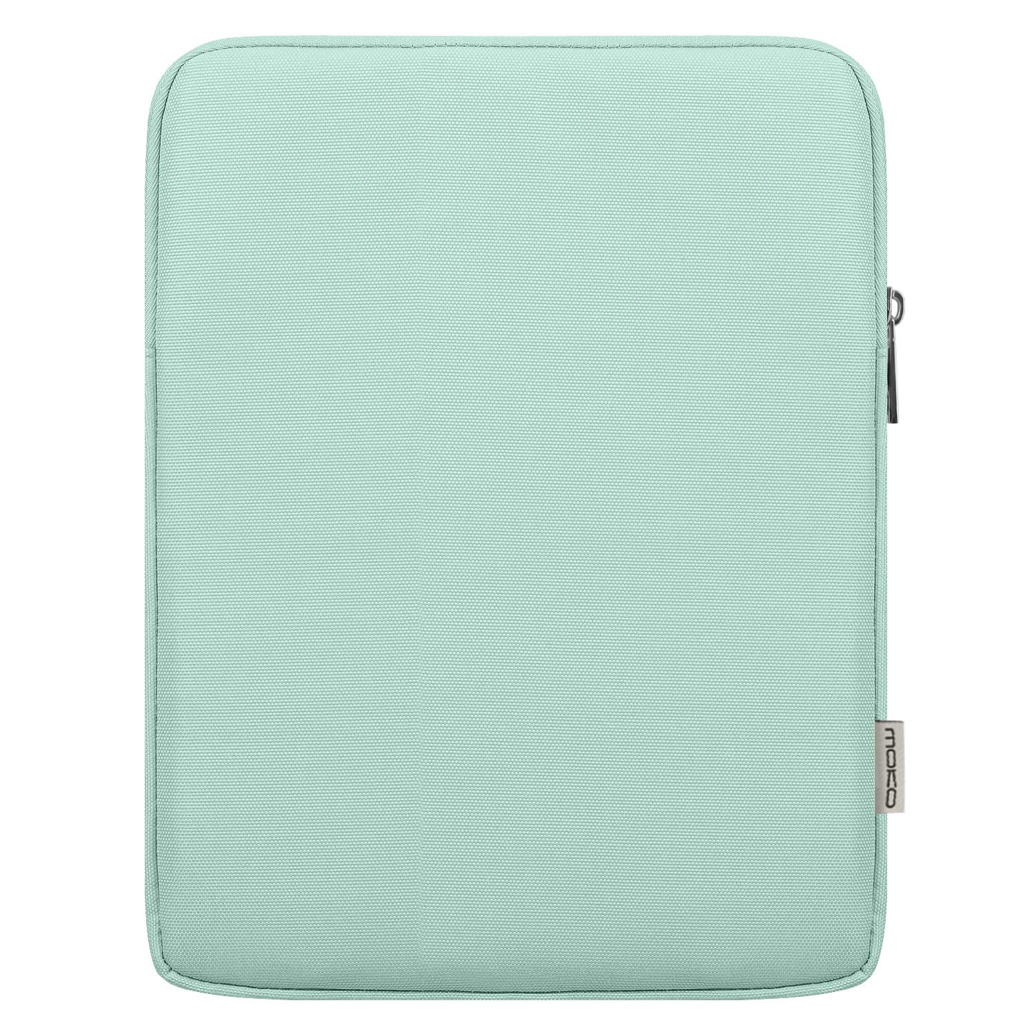 MoKo 9-11 inch tablet case for iPad 11-inch A16 2025, 10.2-inch iPad 2021, Pro 11 M5, Air M3, Galaxy Tab A11+/ A9+, Protective Sleeve Bag for Pencil/Magic Keyboard, Mint Green