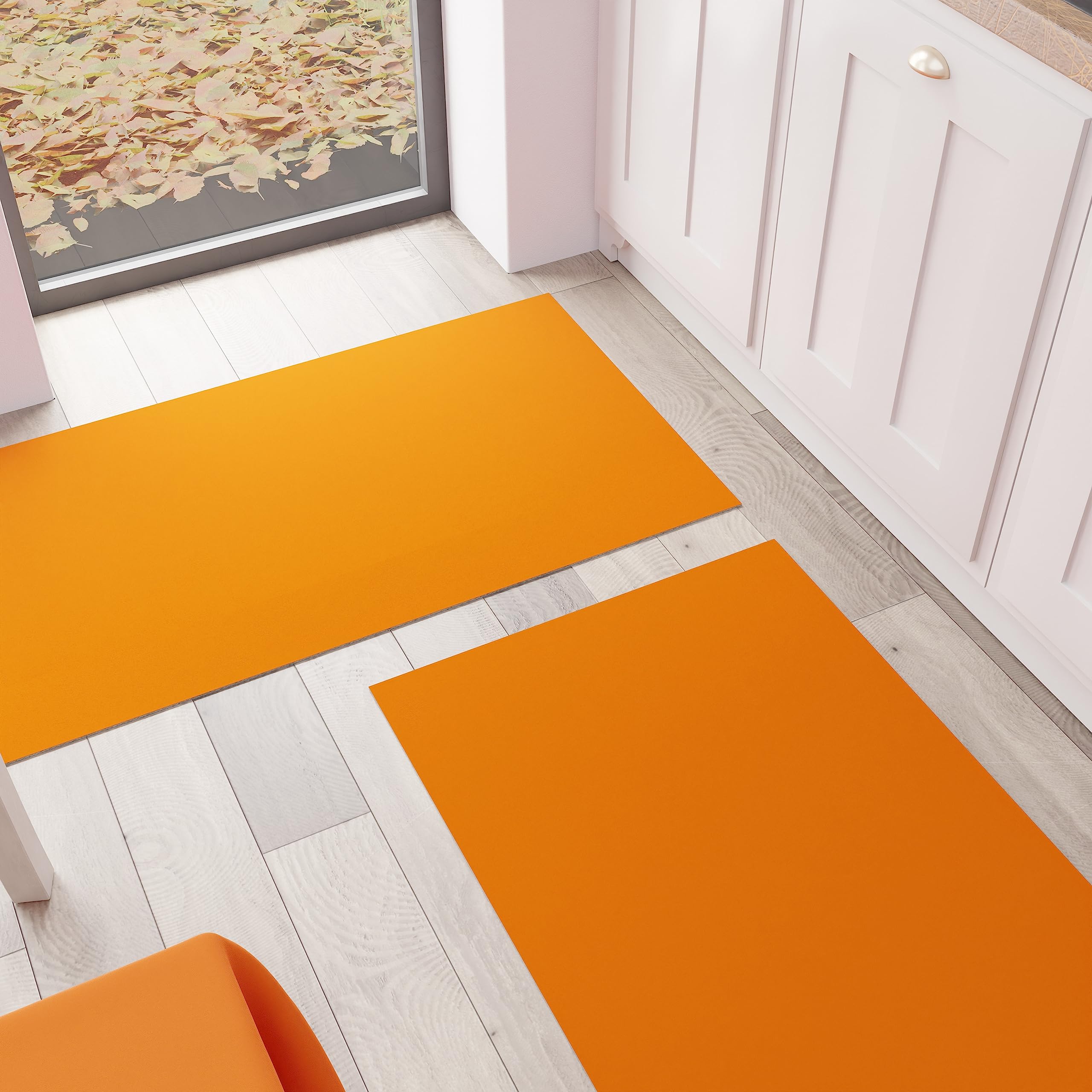 PETTI Artigiani Italiani - Kitchen Rug, Runner, Kitchen Rug, Washable, Non-Slip, Rug Runner, Kitchen Rug, Solid Colour 52 x 480 cm, Orange, 100% Made in Italy
