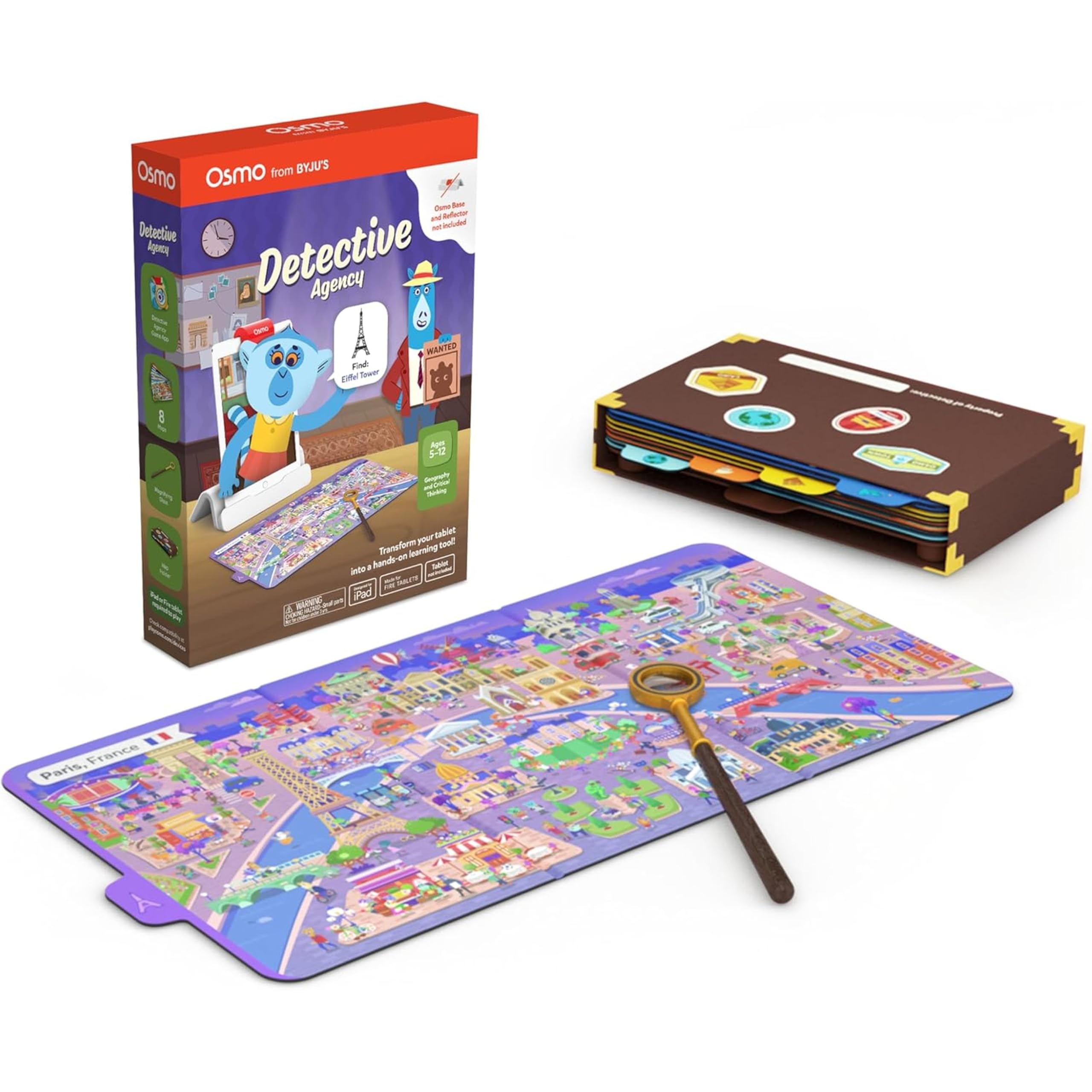 Osmo - Detective Agency - Ages 5-12 - Solve Global Mysteries - STEM Toy - For iPad or Fire Tablet (Osmo Base Required)