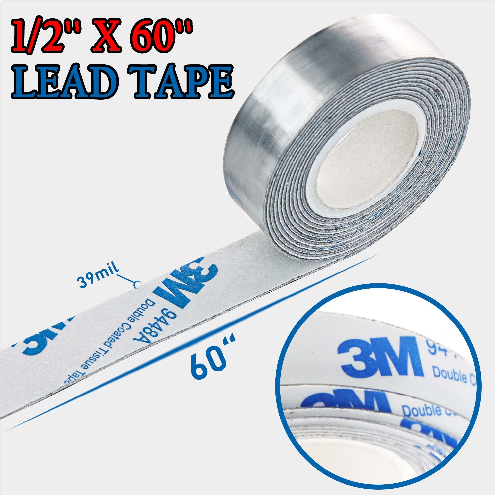 2 Grams Per Inch Golf Lead Tape | 1/2''x 60'' Adhesive Lead Tape | Add Swing Weight for Golf Tennis Racket Pickleball Paddle Adjust Weight