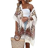 Beautiful Nomad Women's Kimono Swimsuit Coverups Beach Floral Casual Cardigan Bathing Suit Cover Up for Summer Swimwear