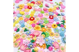 40PCS Mini Resin Flowers for Crafts, Cute Flatback Resin Flower Slime Charms Bulk for Scrapbooking DIY Kawaii Fairy Garden Ac
