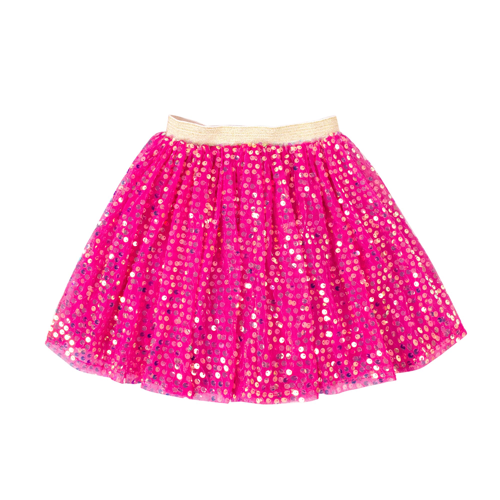 Photo 1 of (SMALL/MED) (6-8) Magic Park 1-14Y Toddler Tulle Sequin Skirt Little Girl Tutu Skirts Birthday Holiday Party Girls Solid Color Short Skirt (Dark Pink Skirt, 6-8 Years)