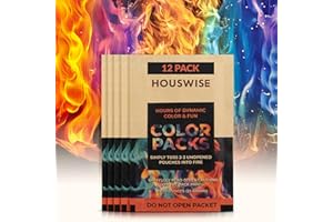 Houswise Color Changing Packets (12-Pack) - Fire Pit Accessory, Magical Flames Changing, Magic Colorful Flames