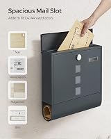 SONGMICS GMB120G01 Wall-Mounted Post Box with Lock and Rotating Lid view 4