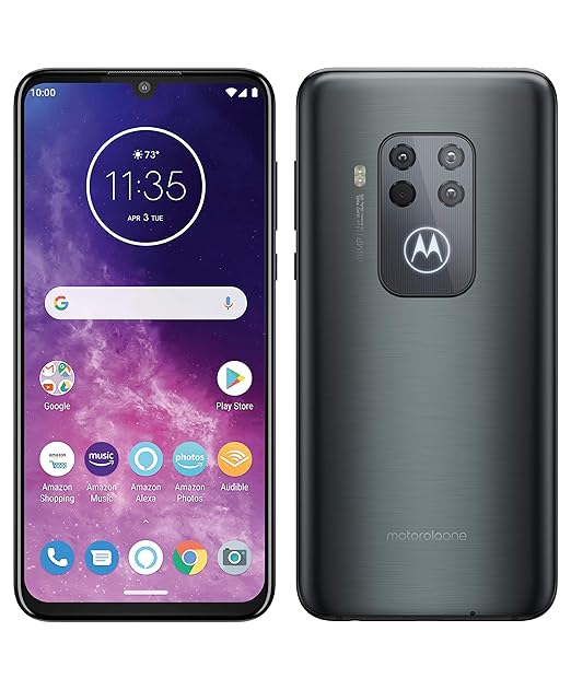 Motorola One Zoom con Alexa Hands-Free (Pantalla 6,4” FHD+, Sistema de 4 cámaras, 128 GB/4 GB, Android 9.0, Dual SIM) Color Gris Eléctrico + ...