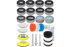 2 Inch Sanding Discs Drill Polishing Kit, 193PCS Hook & Loop Wet Dry Buffing Pads, Car Headlight Restoration Kit for Dremel R