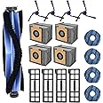 Aliddle 17 Pack Replacement Parts for eufy X10 Pro Omni Robot Vacuum, 1 Main Brush, 4 Hepa Filters, 4 Mop Pads, 4 Vacuum Bags, 4 Side Brushs