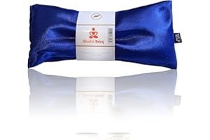 Blissful Being Lavender Eye Pillow - Hot or Cold Weighted Satin Eye Mask perfect for Sleeping, Yoga, Meditation - Gifts for Women, Birthday, Teachers - Natural Herbal Relaxation (Sapphire)