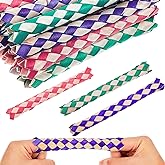 Syhood 24 Pcs Chinese Finger Traps Bamboo Party Favors Bird Chew Toy | Woven Bamboo for Pet Bird Foraging, Birthday Party Goodie Bag Stuffers, Assorted Vibrant Colors, Pi&ntilde;ata Fillers, Fun Game