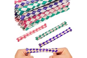 Syhood 24 Pcs Chinese Finger Traps Bamboo Finger Traps for Kids and Adults Pet Bird Chew Bird Foraging Chopper Toy Fun Birthday Party Favors, Goodie Bag Stuffers Fillers in Assorted Colors