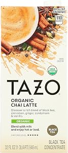 Tazo Black Tea Concentrate For a Delicious chai latte Black tea Serve spiced chai latte, hot or iced 32 oz