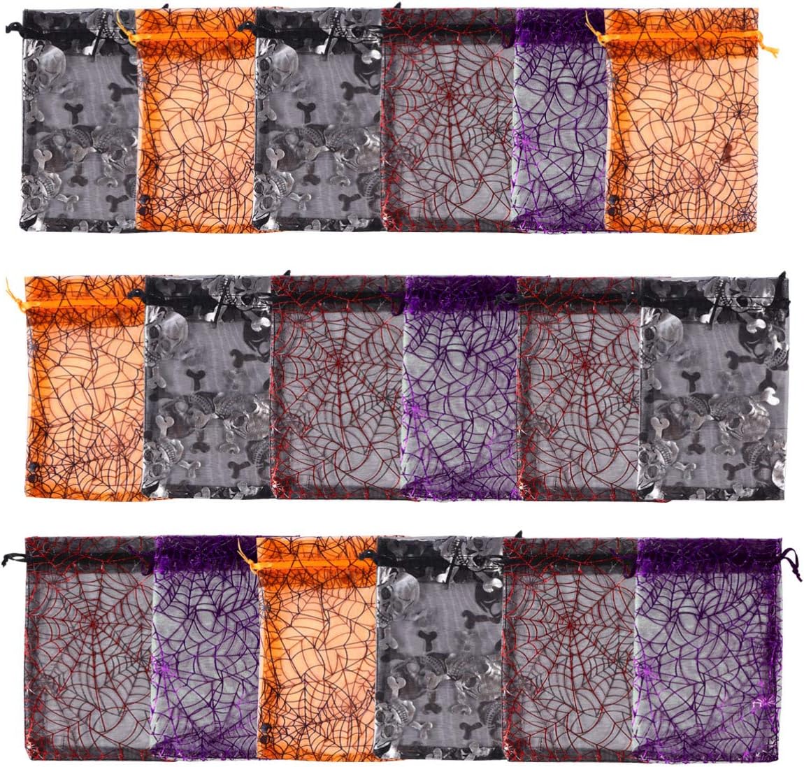Cabilock 50Pcs Spider  Gauze Bags Drawstring Organza