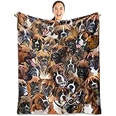 Boxer Dog Blanket,Boxer Gifts for Dog Lovers,Boxer Dog Flannel Blanket Throws for Dog Mom Dad,Soft Warm Blankets for Sofa Bed Home Decor,Gifts for Kid Teens Girls Boys Halloween Christmas,50" x 60"