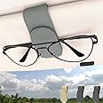 BFXM Sunglass Holder for Car Accessories, Leather Magnetic Sunglasses Holder, Eyeglass Hanger Clip for Car Visor, Car Sun Visor Ticket Card Clip