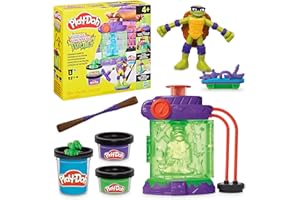 Play-Doh Teenage Mutant Ninja Turtles Mutation Station Playset, Bendy 4 Inch Donnie Action Figure, Kids Arts & Crafts, TMNT Toys for Boys & Girls 4+