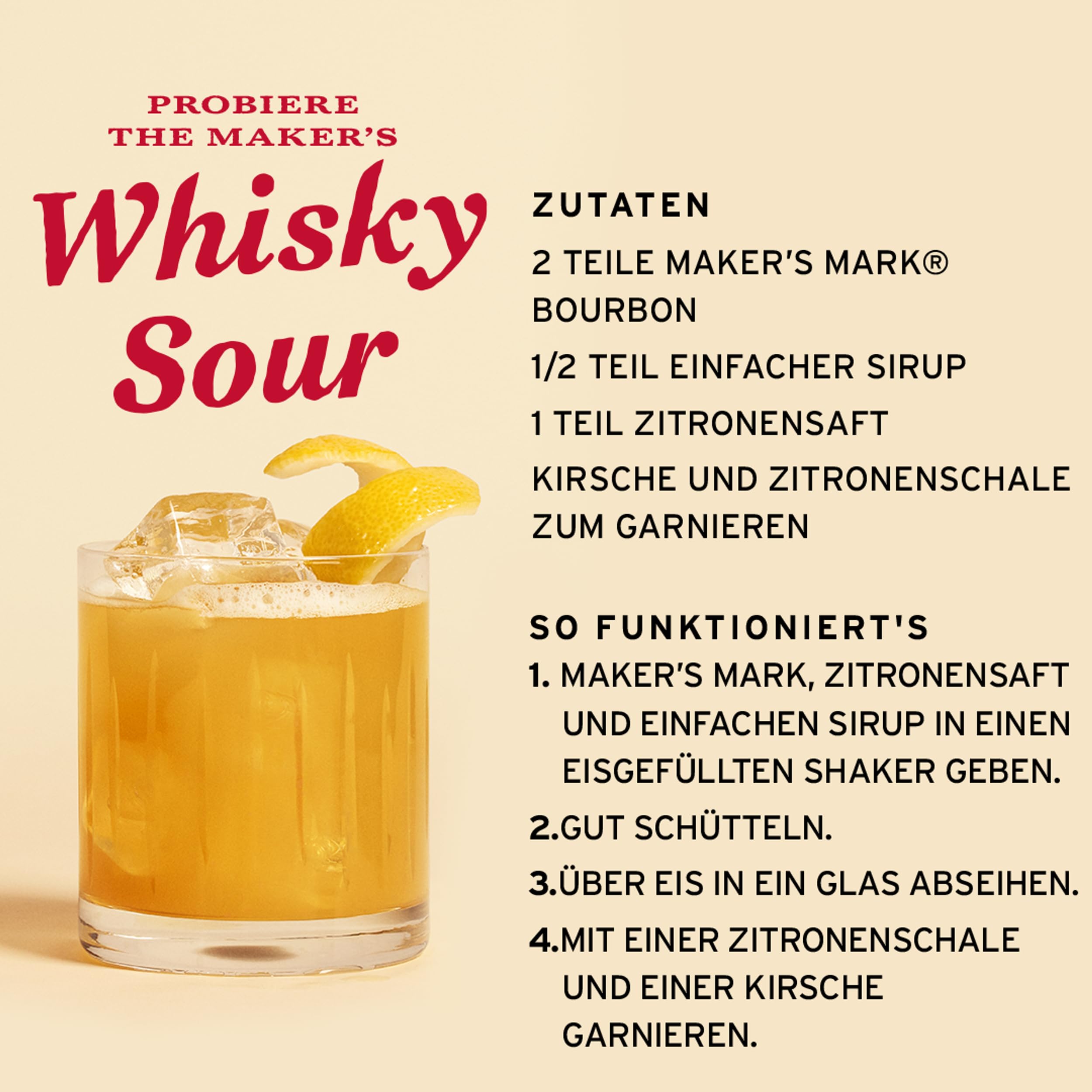 Maker's Mark | handgemachter Kentucky Straight Bourbon Whisky | weicher und vollmundiger Geschmack | 45% Vol | 700ml Einzelflasche 5