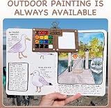 Asheyya Pocket Artist Watercolour Travel Set, 15 Grids Wooden Palette view 4