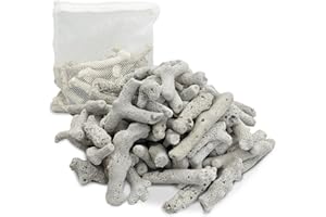 kathson 1.1lb Crushed Coral for Aquarium Crushed Coral for Freshwater Qquarium Corals for Fish Tank to Raise ph Filter Media for Fish Tank with Mesh Bag for Fish Tank Filter Media Decorations
