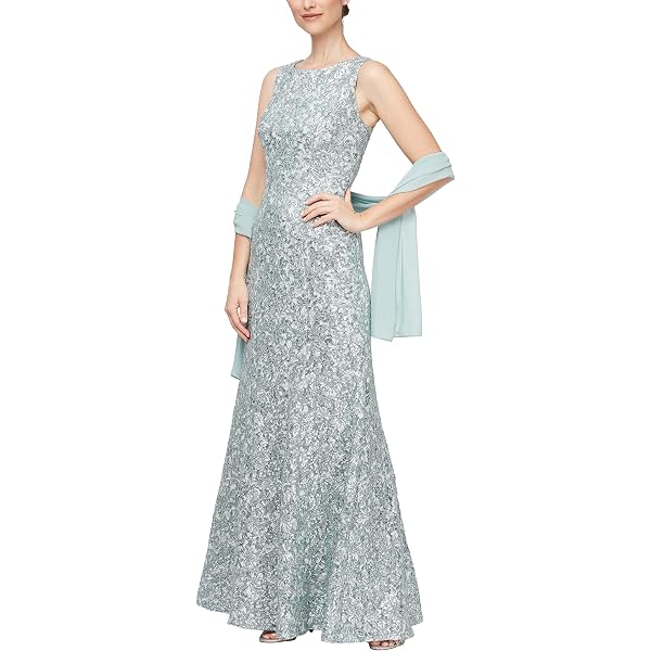 sachin and babi light blue dress Amazon.com: Alex Evenings Women's Long Corded Lace with Surplice Neckline,  Mauve : Clothing, Shoes & Jewelry