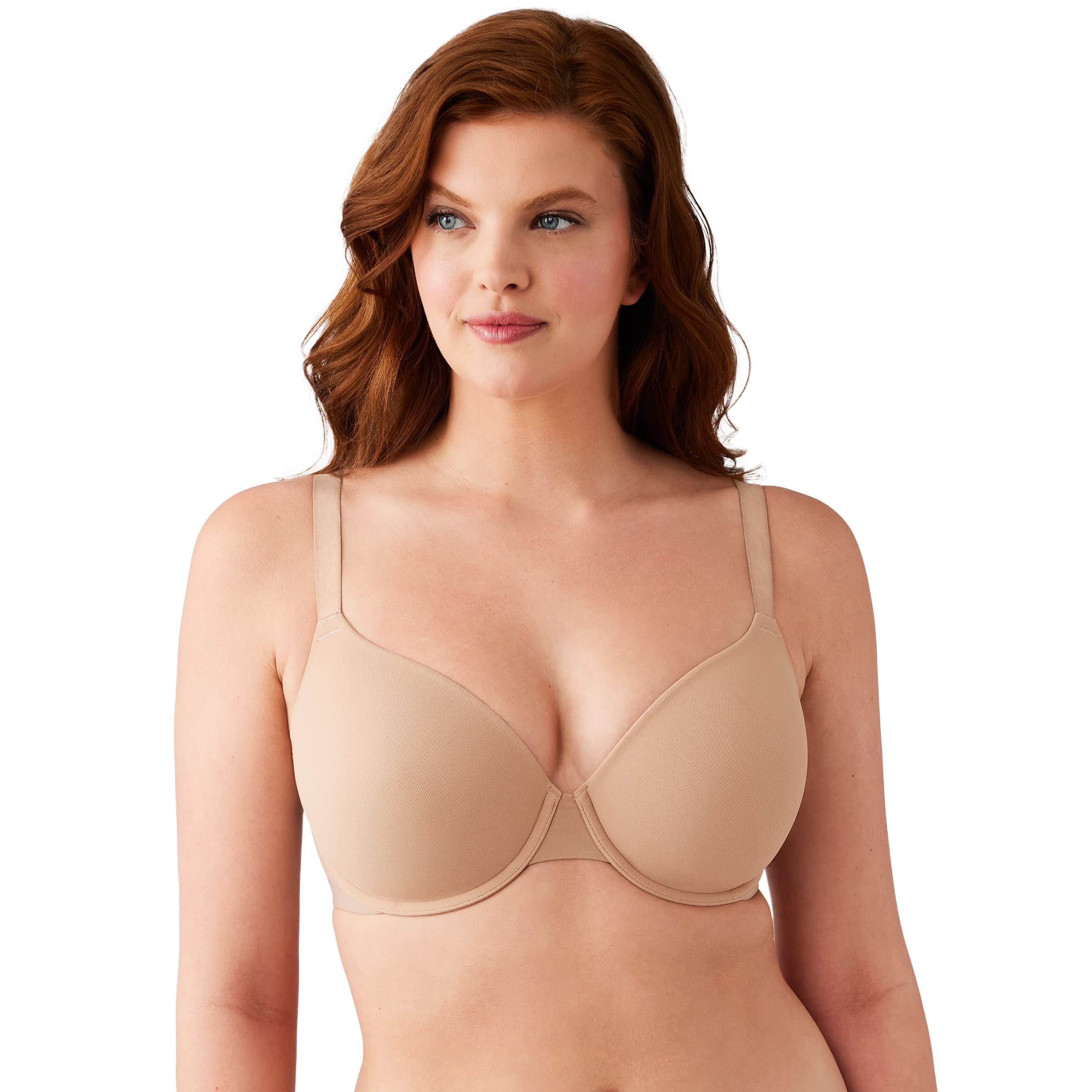 Wacoal Women’s Shallow Top Shape Revelation T-Shirt Bra, Praline, 38C