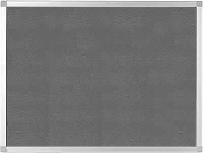 Q-Connect 1200x900mm Grey Felt Notice Board Aluminium Frame with Fixing Kit