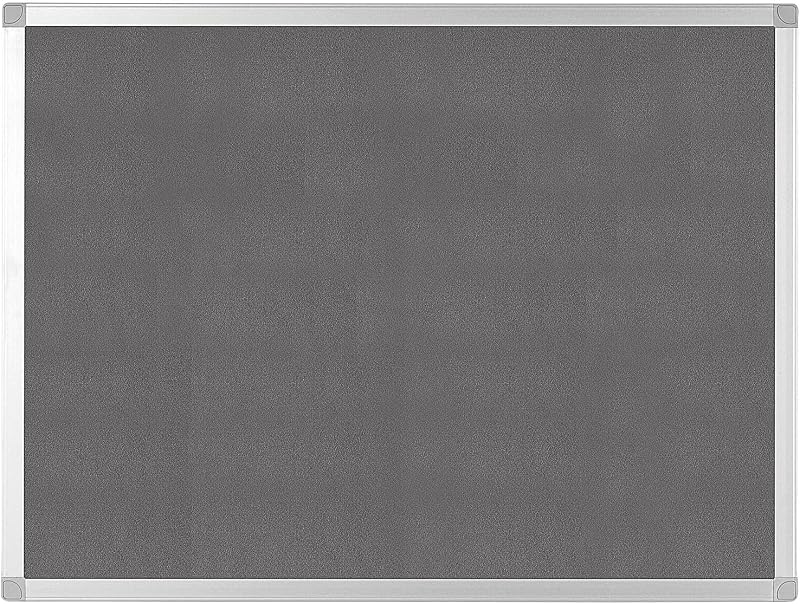 Q-Connect 1200x900mm Grey Felt Notice Board Aluminium Frame with Fixing Kit