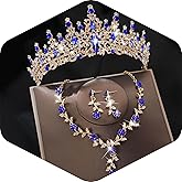 Kamirola Tiaras and Crowns for Women,Tiaras Earrings Necklace, Crystal Bridal Jewelry Set (TR48)