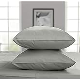 Threadmill Luxury King Size Pillow Cases 2 Piece Set| 800 Thread Count Sateen Weave | 100% Cotton Pillow Covers | Extra Long Staple Cotton | Comfortable Moonrock Grey Pillow Protectors
