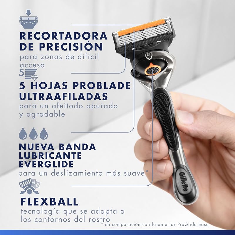 Navalha Proglide masculina com 4 recargas, preta